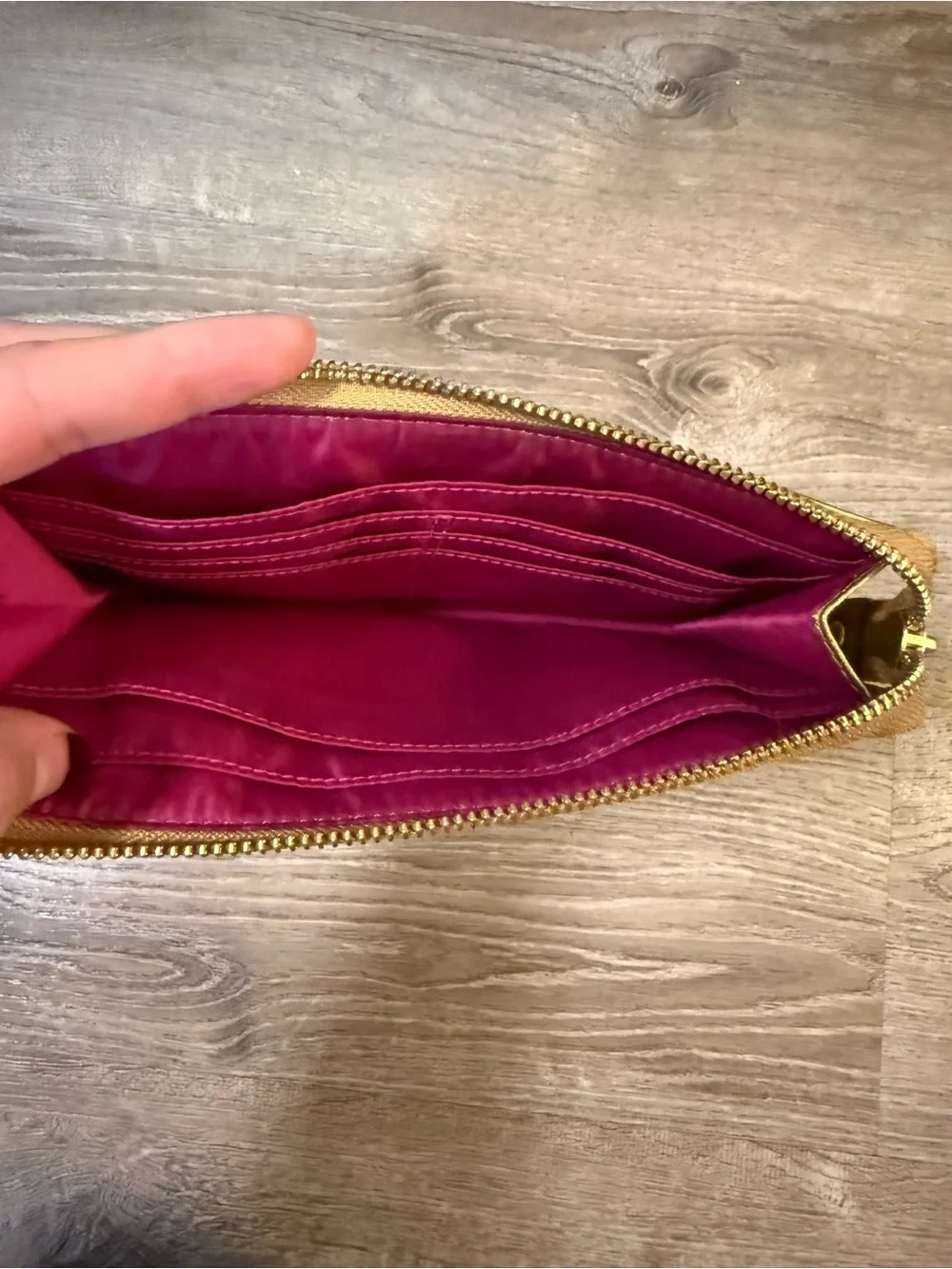 Coach Legacy multi color stripe wristlet
